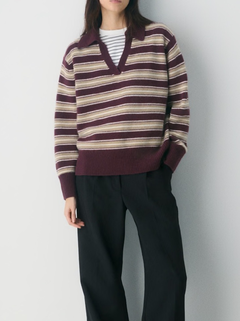 Aritzia Plush Cashmere Oversized Polo Sweater